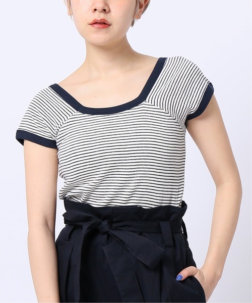 MILLER(ミラー)の「【MILLER/ミラー】カップ付きフレンチスリーブTシャツ(Tシャツ/カットソー・レディース・ライトブルー/ネイビー/イエロー/オレンジ・FREE)」の3枚目の写真