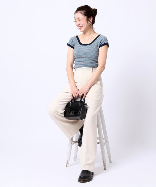 MILLER(ミラー)の「【MILLER/ミラー】カップ付きフレンチスリーブTシャツ(Tシャツ/カットソー・レディース・ライトブルー/ネイビー/イエロー/オレンジ・FREE)」の20枚目の写真