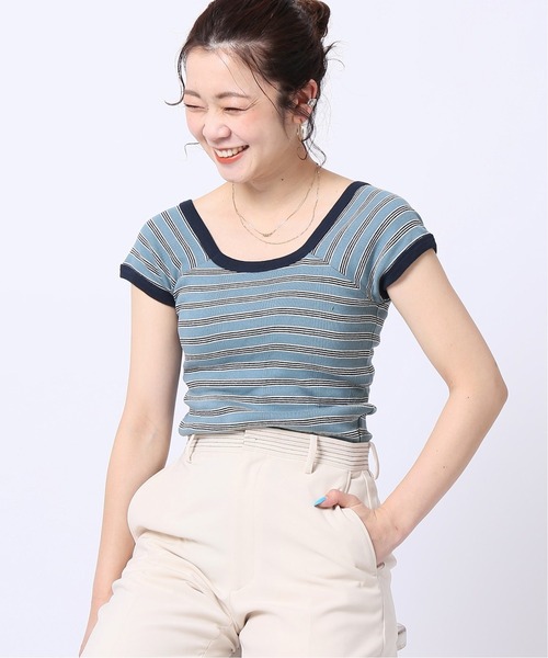 MILLER(ミラー)の「【MILLER/ミラー】カップ付きフレンチスリーブTシャツ(Tシャツ/カットソー・レディース・ライトブルー/ネイビー/イエロー/オレンジ・FREE)」の19枚目の写真