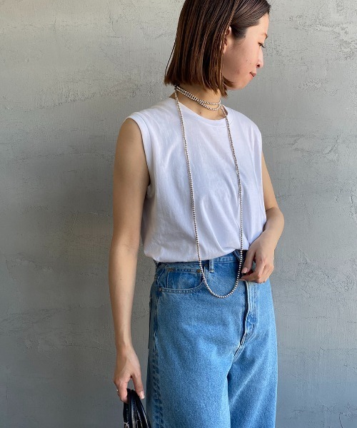 HANES（ヘインズ）の「[HANES/ヘインズ] 2P ジャパンフィット ノースリーブパックTシャツ（Tシャツ/カットソー・レディース・ホワイト×ブラック/ホワイト×グレー・M/L）」の14枚目の写真