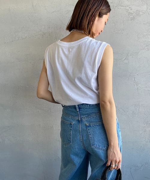 HANES（ヘインズ）の「[HANES/ヘインズ] 2P ジャパンフィット ノースリーブパックTシャツ（Tシャツ/カットソー・レディース・ホワイト×ブラック/ホワイト×グレー・M/L）」の15枚目の写真