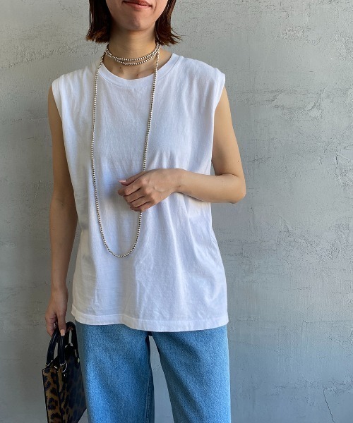 HANES（ヘインズ）の「[HANES/ヘインズ] 2P ジャパンフィット ノースリーブパックTシャツ（Tシャツ/カットソー・レディース・ホワイト×ブラック/ホワイト×グレー・M/L）」の17枚目の写真