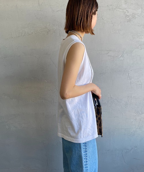 HANES（ヘインズ）の「[HANES/ヘインズ] 2P ジャパンフィット ノースリーブパックTシャツ（Tシャツ/カットソー・レディース・ホワイト×ブラック/ホワイト×グレー・M/L）」の19枚目の写真