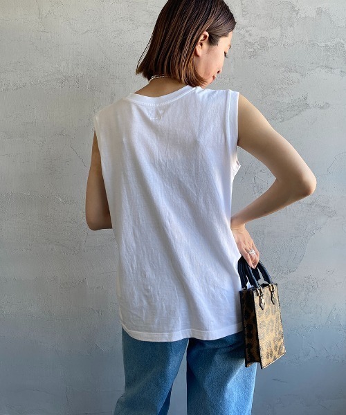 HANES（ヘインズ）の「[HANES/ヘインズ] 2P ジャパンフィット ノースリーブパックTシャツ（Tシャツ/カットソー・レディース・ホワイト×ブラック/ホワイト×グレー・M/L）」の20枚目の写真