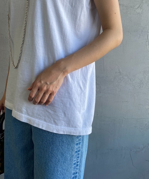 HANES（ヘインズ）の「[HANES/ヘインズ] 2P ジャパンフィット ノースリーブパックTシャツ（Tシャツ/カットソー・レディース・ホワイト×ブラック/ホワイト×グレー・M/L）」の22枚目の写真