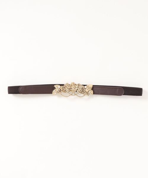 axes femme POETIQUE(アクシーズファムポエティック)の「ロージー細ゴムベルト(ベルト・レディース・ブラック/キナリ/アンティークゴールド・MEDIUM)」の3枚目の写真