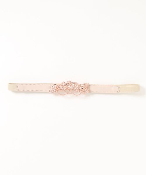 axes femme POETIQUE(アクシーズファムポエティック)の「ロージー細ゴムベルト(ベルト・レディース・ブラック/キナリ/アンティークゴールド・MEDIUM)」の1枚目の写真