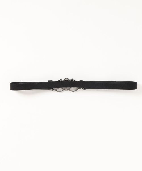 axes femme POETIQUE(アクシーズファムポエティック)の「ロージー細ゴムベルト(ベルト・レディース・ブラック/キナリ/アンティークゴールド・MEDIUM)」の4枚目の写真