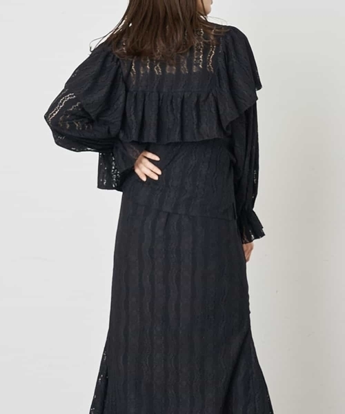 A de a.v.v（アードアー・ヴェ・ヴェ）の「［SET UP対応］レースラッフル袖コンシャスブラウス（シャツ/ブラウス・レディース・ホワイト/ブラック/ライトピンク・38/36）」の3枚目の写真