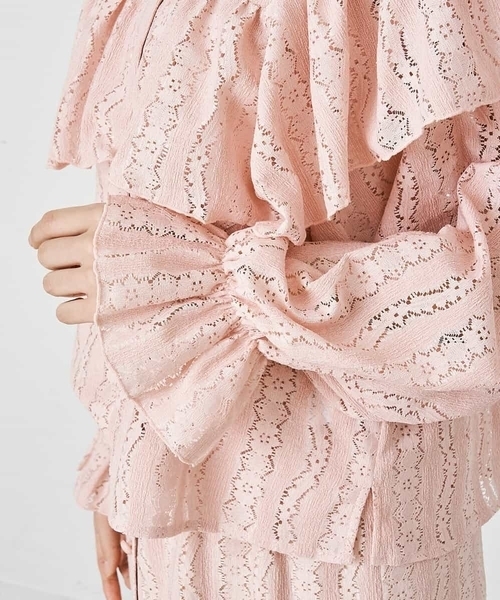 A de a.v.v（アードアー・ヴェ・ヴェ）の「［SET UP対応］レースラッフル袖コンシャスブラウス（シャツ/ブラウス・レディース・ホワイト/ブラック/ライトピンク・38/36）」の18枚目の写真