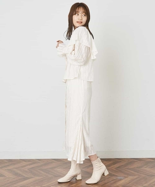 A de a.v.v（アードアー・ヴェ・ヴェ）の「［SET UP対応］レースラッフル袖コンシャスブラウス（シャツ/ブラウス・レディース・ホワイト/ブラック/ライトピンク・38/36）」の13枚目の写真