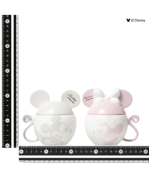 ディズニー ペアマグ モチーフ ピンク×グレー（グラス/マグカップ