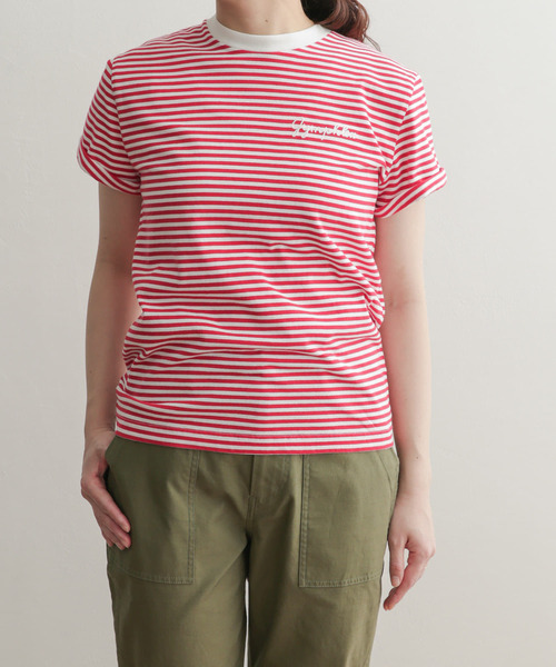 URBAN RESEARCH DOORS（アーバンリサーチドアーズ）の「GYMPHLEX　COMBED COTTON JERSEY T-SHIRTS（Tシャツ/カットソー・レディース・ホワイト/ブラック/ベージュ/ホワイト系その他/レッド系その他・12）」の6枚目の写真