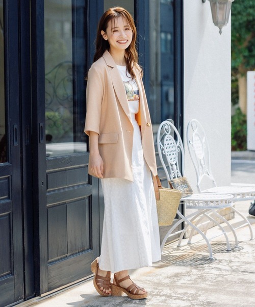 mysty woman（ミスティウーマン）の「コラボフォトプリントレギュラーTシャツ 294683（Tシャツ/カットソー・レディース・ホワイト系2/ホワイト系5/ホワイト系8・FREE）」の7枚目の写真