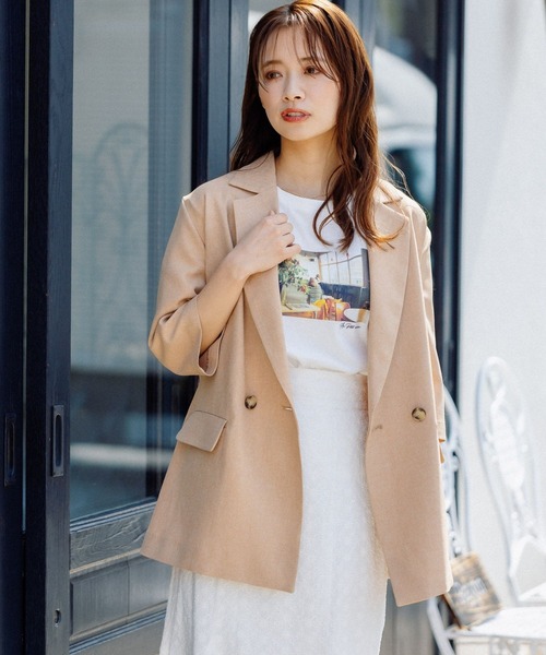 mysty woman（ミスティウーマン）の「コラボフォトプリントレギュラーTシャツ 294683（Tシャツ/カットソー・レディース・ホワイト系2/ホワイト系5/ホワイト系8・FREE）」の9枚目の写真