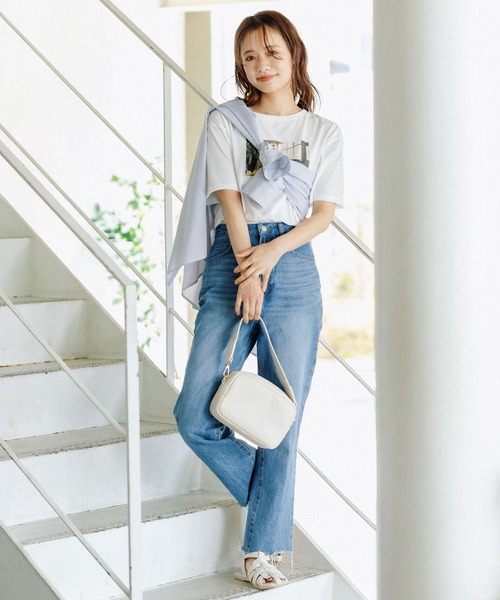 mysty woman（ミスティウーマン）の「コラボフォトプリントレギュラーTシャツ 294683（Tシャツ/カットソー・レディース・ホワイト系2/ホワイト系5/ホワイト系8・FREE）」の13枚目の写真