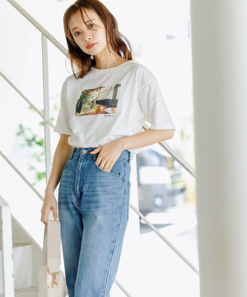 mysty woman（ミスティウーマン）の「コラボフォトプリントレギュラーTシャツ 294683（Tシャツ/カットソー・レディース・ホワイト系2/ホワイト系5/ホワイト系8・FREE）」の14枚目の写真