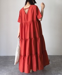 Riberry | デザインティアードワンピース/バックリボンワンピース(ワンピース)