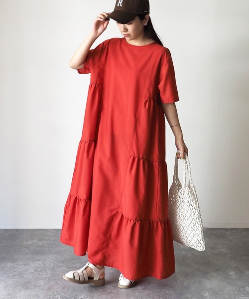 Riberry（リベリー）の「デザインティアードワンピース/バックリボンワンピース（ワンピース・レディース・オレンジ/ブラック/アイボリー・FREE）」の18枚目の写真