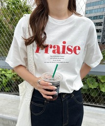 andme | コットン天竺フレンチロゴプリントTシャツ(Tシャツ/カットソー)