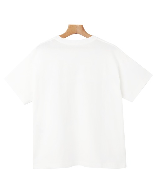 andme（アンドミー）の「コットン天竺フレンチロゴプリントTシャツ（Tシャツ/カットソー・レディース・ホワイト×ネイビー/ホワイト×グリーン/ホワイト×レッド/ホワイト×イエロー/ホワイト×ピンク・M/S）」の20枚目の写真