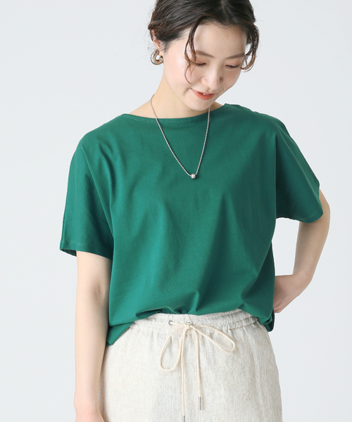 B.C STOCK（ベーセーストック）の「ドルマンラウンドテールTシャツ（Tシャツ/カットソー・レディース・ホワイト/ブラック/ブラウン/グリーン・FREE）」の4枚目の写真