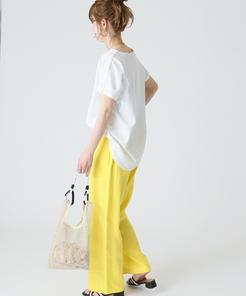 B.C STOCK（ベーセーストック）の「ドルマンラウンドテールTシャツ（Tシャツ/カットソー・レディース・ホワイト/ブラック/ブラウン/グリーン・FREE）」の11枚目の写真