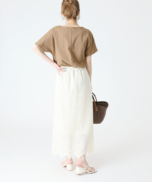 B.C STOCK（ベーセーストック）の「ドルマンラウンドテールTシャツ（Tシャツ/カットソー・レディース・ホワイト/ブラック/ブラウン/グリーン・FREE）」の16枚目の写真