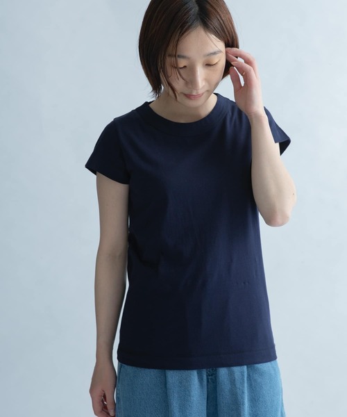 FORK&SPOON（フォークアンドスプーン）の「FORK&SPOON　コンパクトTシャツ（Tシャツ/カットソー・レディース・ライトブルー/ネイビー/オフホワイト/イエロー・1）」の3枚目の写真