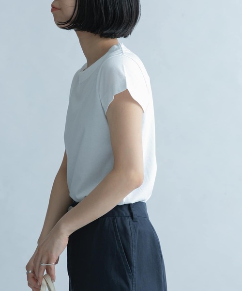 FORK&SPOON（フォークアンドスプーン）の「FORK&SPOON　コンパクトTシャツ（Tシャツ/カットソー・レディース・ライトブルー/ネイビー/オフホワイト/イエロー・1）」の13枚目の写真