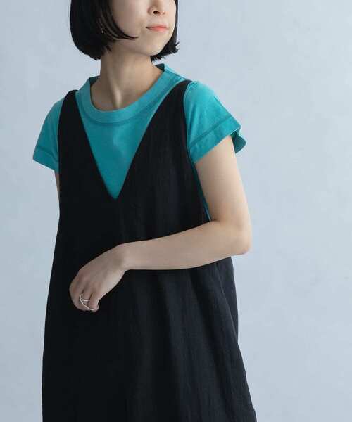 FORK&SPOON（フォークアンドスプーン）の「FORK&SPOON　コンパクトTシャツ（Tシャツ/カットソー・レディース・ライトブルー/ネイビー/オフホワイト/イエロー・1）」の9枚目の写真