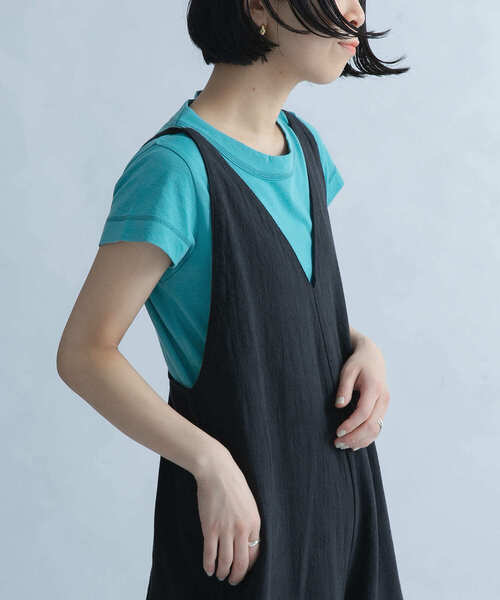 FORK&SPOON（フォークアンドスプーン）の「FORK&SPOON　コンパクトTシャツ（Tシャツ/カットソー・レディース・ライトブルー/ネイビー/オフホワイト/イエロー・1）」の5枚目の写真