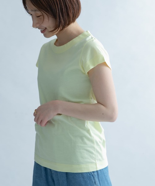 FORK&SPOON（フォークアンドスプーン）の「FORK&SPOON　コンパクトTシャツ（Tシャツ/カットソー・レディース・ライトブルー/ネイビー/オフホワイト/イエロー・1）」の7枚目の写真