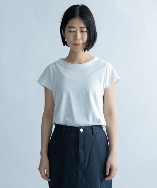 FORK&SPOON（フォークアンドスプーン）の「FORK&SPOON　コンパクトTシャツ（Tシャツ/カットソー・レディース・ライトブルー/ネイビー/オフホワイト/イエロー・1）」の12枚目の写真