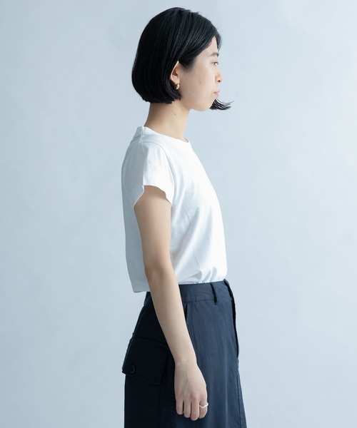 FORK&SPOON（フォークアンドスプーン）の「FORK&SPOON　コンパクトTシャツ（Tシャツ/カットソー・レディース・ライトブルー/ネイビー/オフホワイト/イエロー・1）」の8枚目の写真