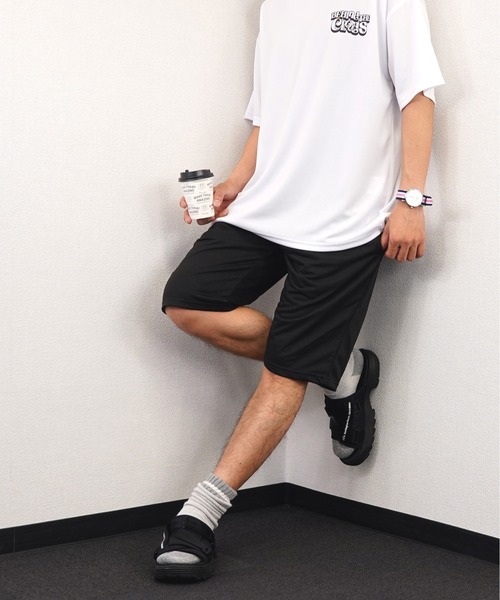 Burner(バーナー)の「【GROOVY STORE】ウエスト リブ無地 ショート パンツ(その他パンツ・メンズ・ブラック/チャコールグレー/グリーン/グレー・LL/L/M)」の2枚目の写真