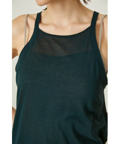 RIM.ARK(リムアーク)の「Layered cami tops(キャミソール・レディース・ブラック/グリーン・FREE)」の13枚目の写真