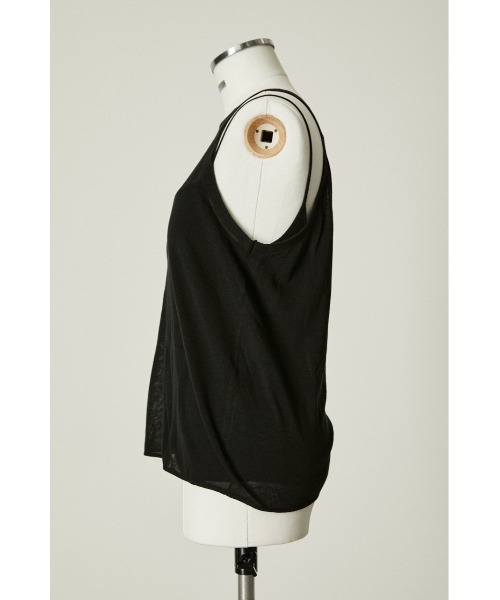 RIM.ARK(リムアーク)の「Layered cami tops(キャミソール・レディース・ブラック/グリーン・FREE)」の4枚目の写真