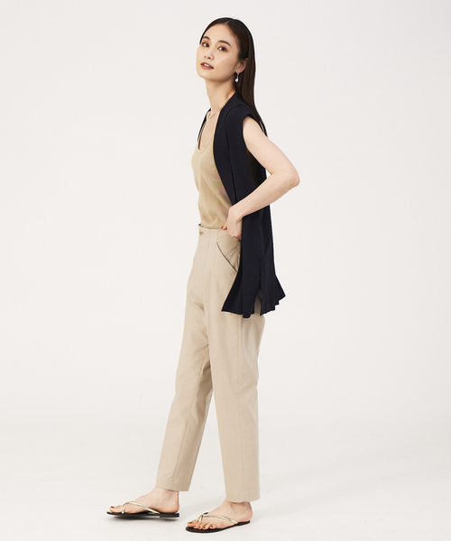 qualite(カリテ)の「《セットアップ対応》レーヨンストレッチニットジレ(ベスト・レディース・カーキ/ダークネイビー・フリー)」の13枚目の写真