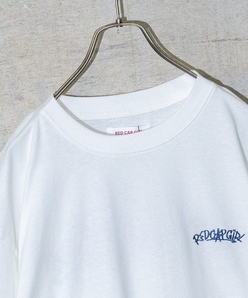 Red Cap Girl（レッドキャプガール）の「【a-r】〔Red Cap Girl/レッドキャップガール〕天竺バックワッペンロゴガールプリント 半袖BIGTシャツ（Tシャツ/カットソー・メンズ・ホワイト/グリーン/ブルー/ブラック・LARGE/MEDIUM/X-LARGE）」の22枚目の写真