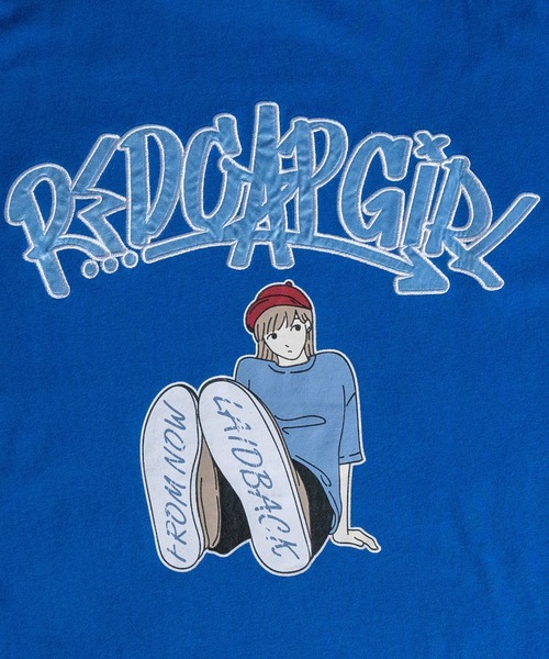 Red Cap Girl（レッドキャプガール）の「【a-r】〔Red Cap Girl/レッドキャップガール〕天竺バックワッペンロゴガールプリント 半袖BIGTシャツ（Tシャツ/カットソー・メンズ・ホワイト/グリーン/ブルー/ブラック・LARGE/MEDIUM/X-LARGE）」の21枚目の写真