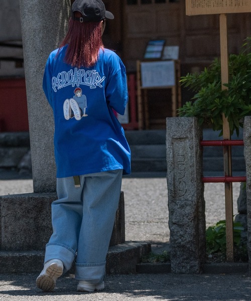 Red Cap Girl（レッドキャプガール）の「【a-r】〔Red Cap Girl/レッドキャップガール〕天竺バックワッペンロゴガールプリント 半袖BIGTシャツ（Tシャツ/カットソー・メンズ・ホワイト/グリーン/ブルー/ブラック・LARGE/MEDIUM/X-LARGE）」の10枚目の写真