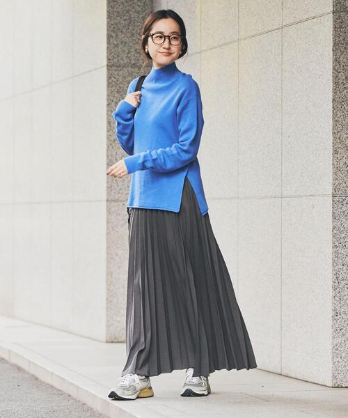 coen（コーエン）の「ウールライクプリーツスカート#（スカート・レディース・ダークグリーン/ネイビー/ダークグレー/マスタード・M/L）」の6枚目の写真