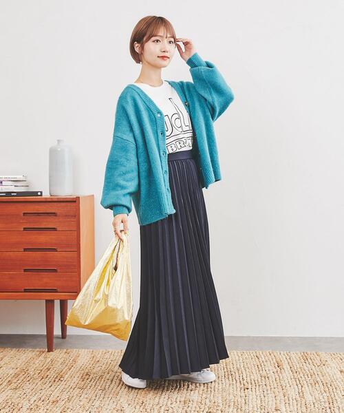 coen（コーエン）の「ウールライクプリーツスカート#（スカート・レディース・ダークグリーン/ネイビー/ダークグレー/マスタード・M/L）」の15枚目の写真