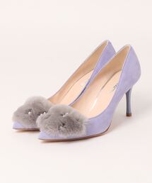 LovelyWalk ビジュー付きファーパンプス