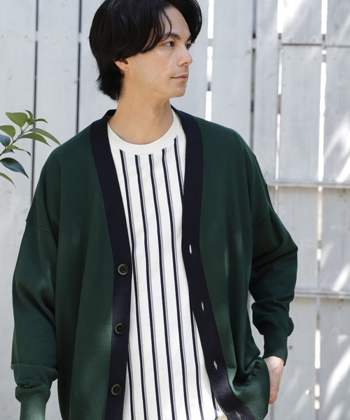 niko and...(ニコアンド)の「プレーティングVネックカーディガン(カーディガン/ボレロ・メンズ・ベージュ/グリーン/ネイビー・MEDIUM/LARGE)」の3枚目の写真