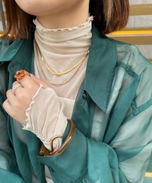 nemne store | 指空きシアーハイネックロンT(Tシャツ/カットソー)