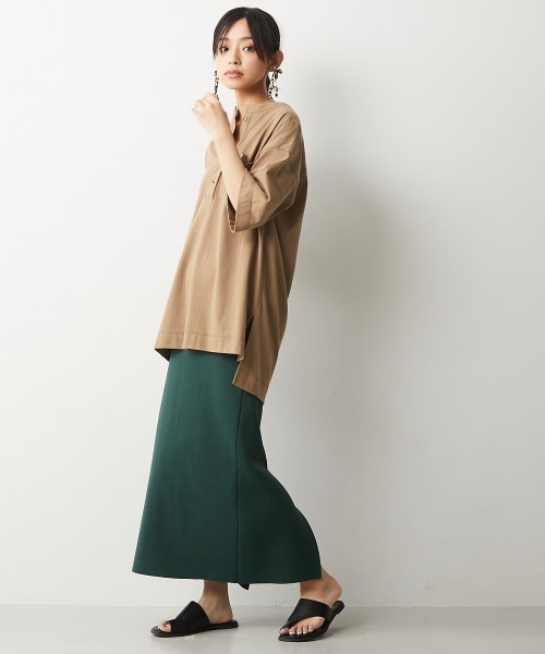 CHIC STYLE（シックスタイル）の「＜大きいサイズ＞綿100％ヘンリーネックカットソートップス シックスタイル（Tシャツ/カットソー・レディース・ベージュ/ブラウン・8/3/4/5/7/2/6）」の10枚目の写真