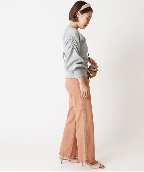 U by SPICK&SPAN(ユーバイスピックアンドスパン)の「ショルダーギャザースウェット◆(Tシャツ/カットソー・レディース・チャコールグレー/ベージュ・FREE)」の7枚目の写真