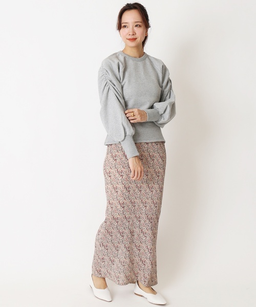 U by SPICK&SPAN(ユーバイスピックアンドスパン)の「ショルダーギャザースウェット◆(Tシャツ/カットソー・レディース・チャコールグレー/ベージュ・FREE)」の15枚目の写真